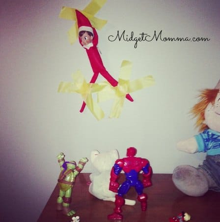 tied up elf on the shelf