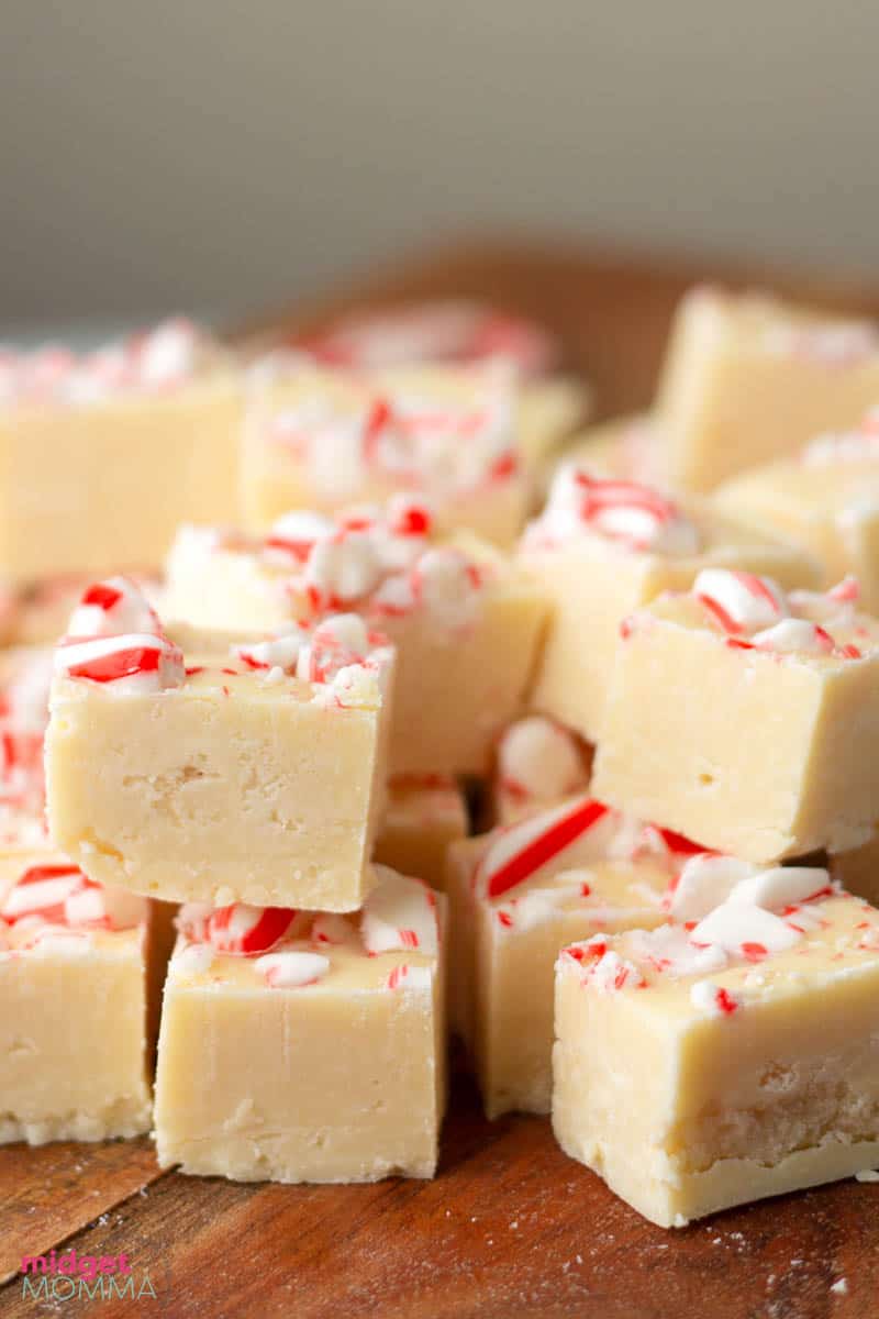 white chocolate peppermint fudge