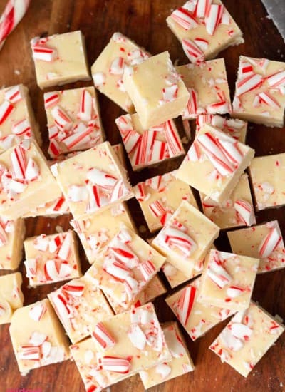 white chocolate peppermint fudge