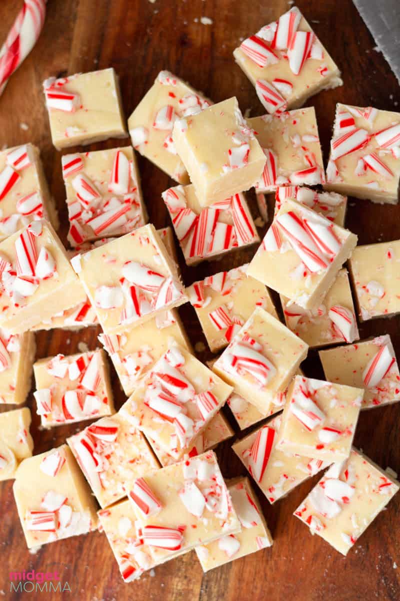 white chocolate peppermint fudge