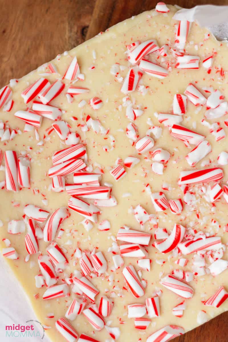 white chocolate peppermint fudge