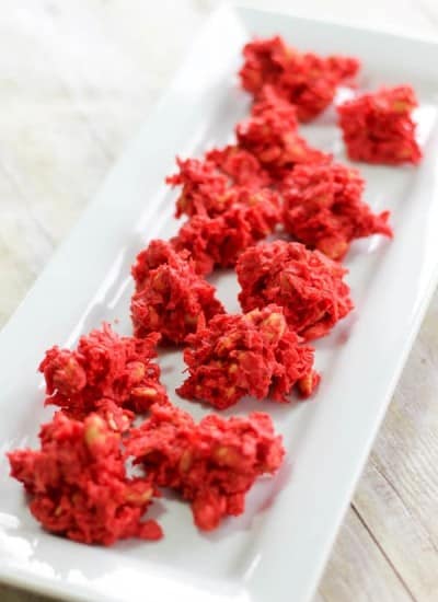 Cupid Poop Valentine's Day treat for kids on a platter