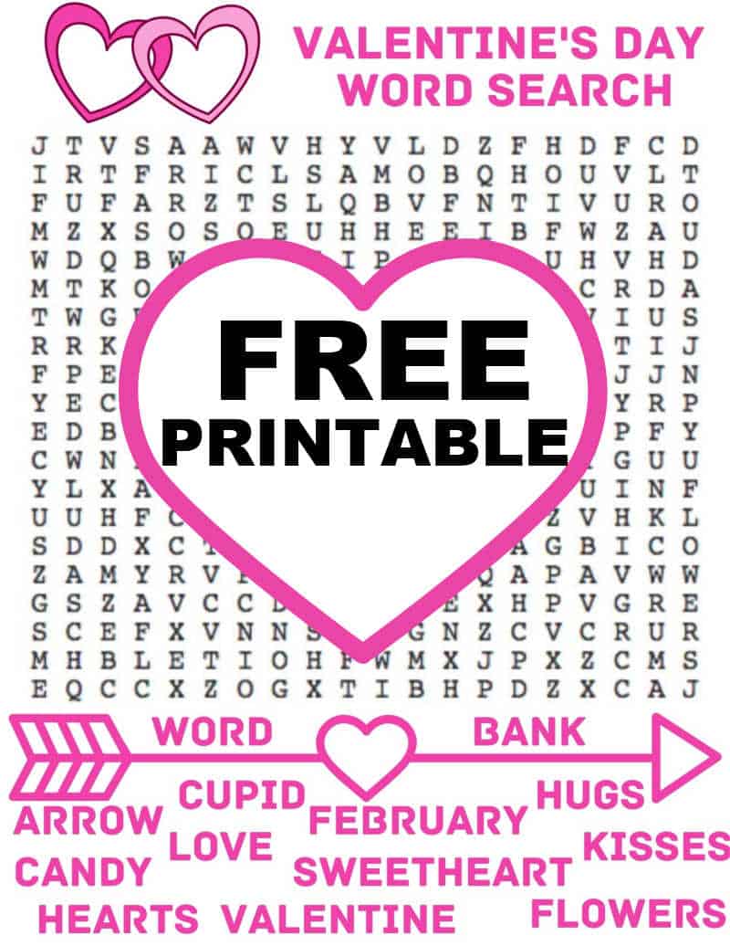 Valentine's Day Word Search Printable