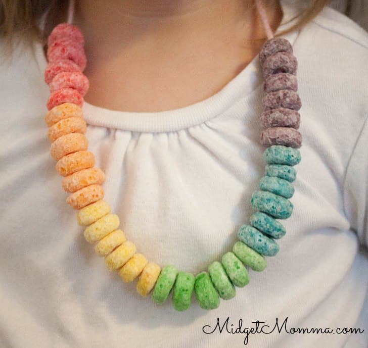 Rainbow Cereal Necklace | Easy Kids Educational Activity