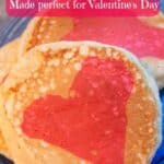 This Homemade Pancake Mix makes pancakes that are light and fluffy. With just a little food coloring you can add a fun heart to the middle of your pancakes.