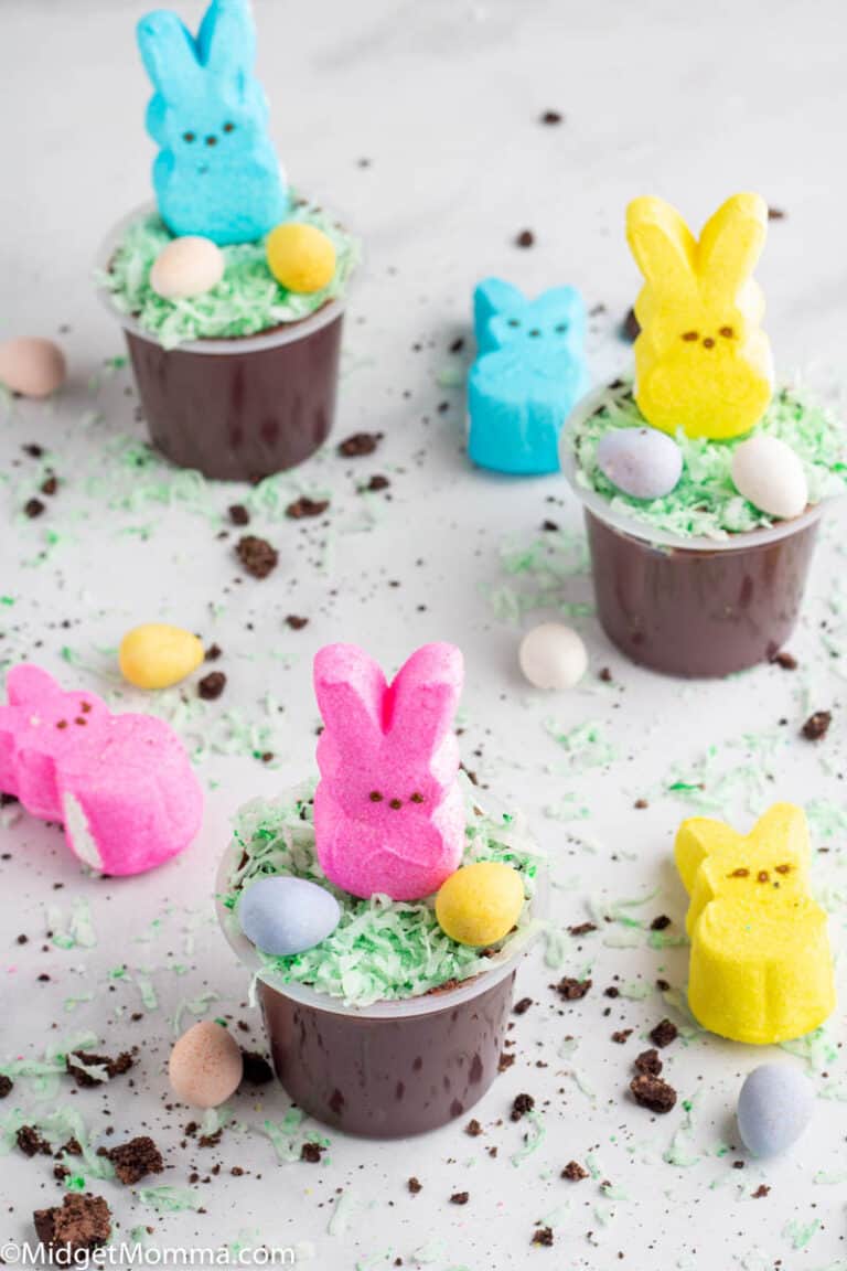 Easter Bunny Dirt Cups Recipe • MidgetMomma