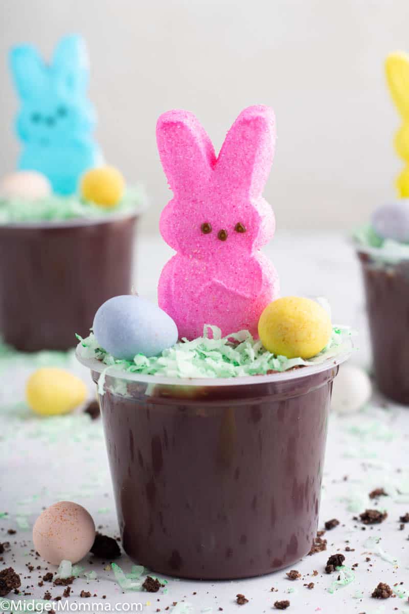 Easter Bunny Dirt Cups Recipe • MidgetMomma