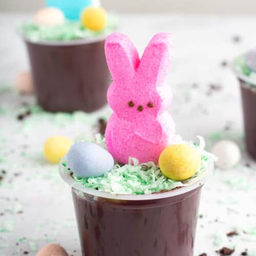 Easter Bunny Dirt Cups Recipe • MidgetMomma