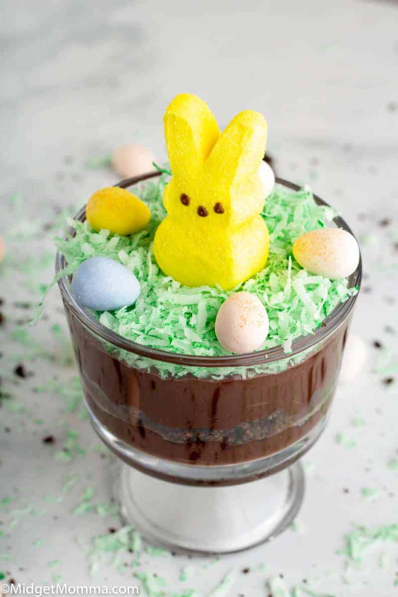 Easter Bunny Dirt Cups Recipe • MidgetMomma