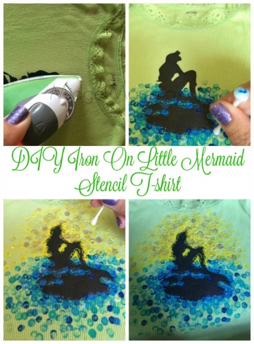 DIY Iron On Little Mermaid Stencil T-shirt