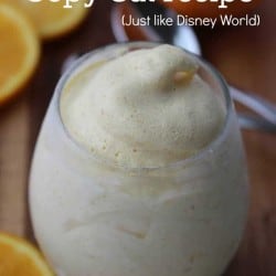 Dole Whips are the IT thing and a must try when you are at Disney World but if you can't make it to Disney try this yummy Orange Dole Whip Copy Cat. #DOleWhip #Disney #DisneyRecipe #DisneyTreat #OrangeDoleWhip #DoleWhipRecipe