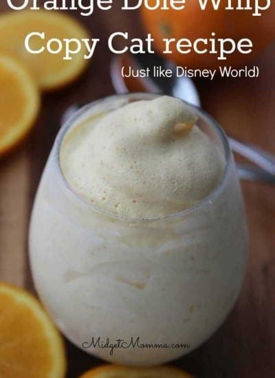 Dole Whips are the IT thing and a must try when you are at Disney World but if you can't make it to Disney try this yummy Orange Dole Whip Copy Cat. #DOleWhip #Disney #DisneyRecipe #DisneyTreat #OrangeDoleWhip #DoleWhipRecipe