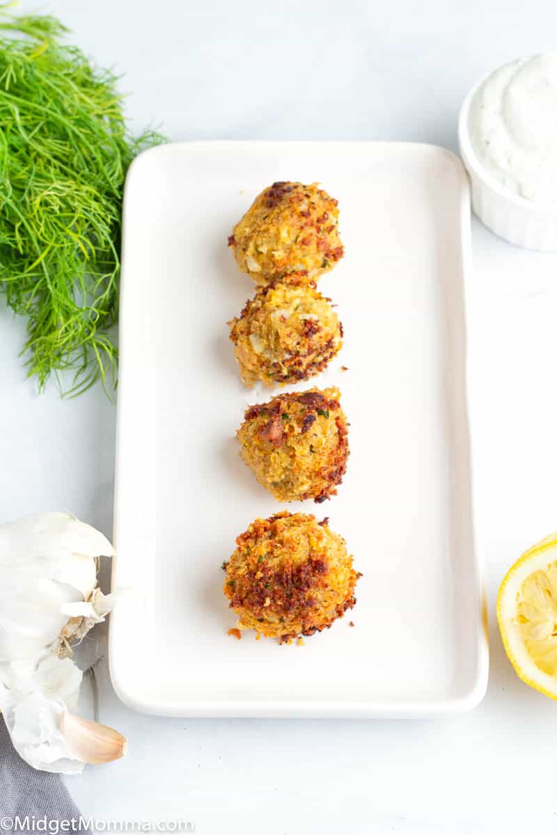 Falafel on a white platter