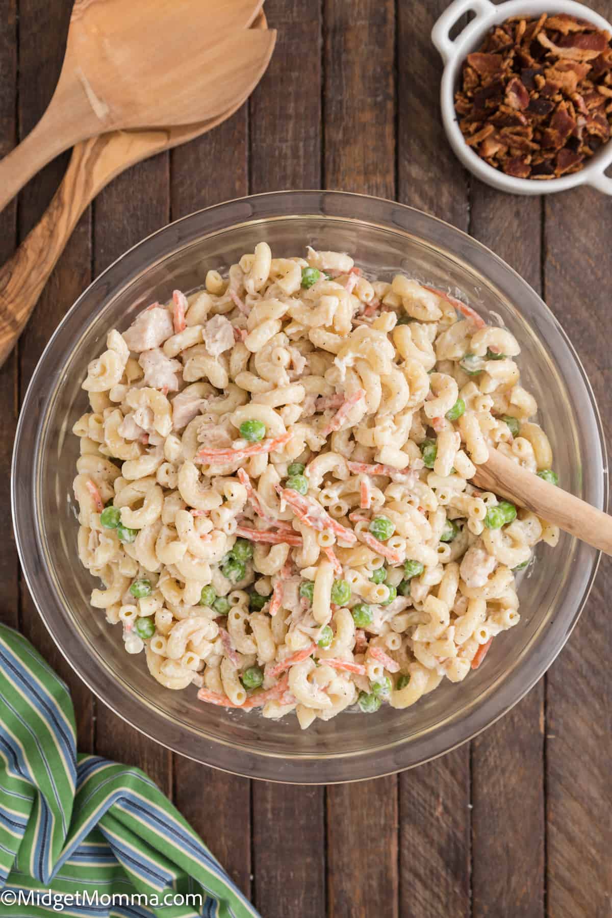 large bowl of Chicken Bacon Ranch Pasta Salad