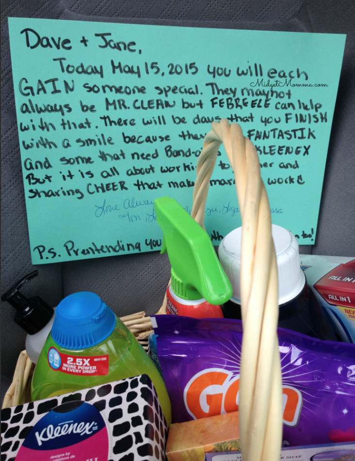 Cleaning Supplies Wedding Gift Basket