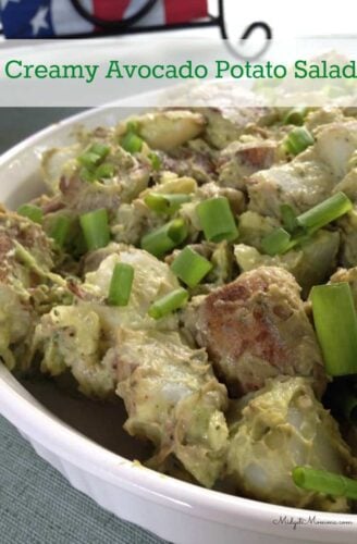 Creamy Avocado Potato Salad. Using cilantro, garlic, onions and cayenne pepper this creamy avocado potato salad is the perfect potato salad recipe