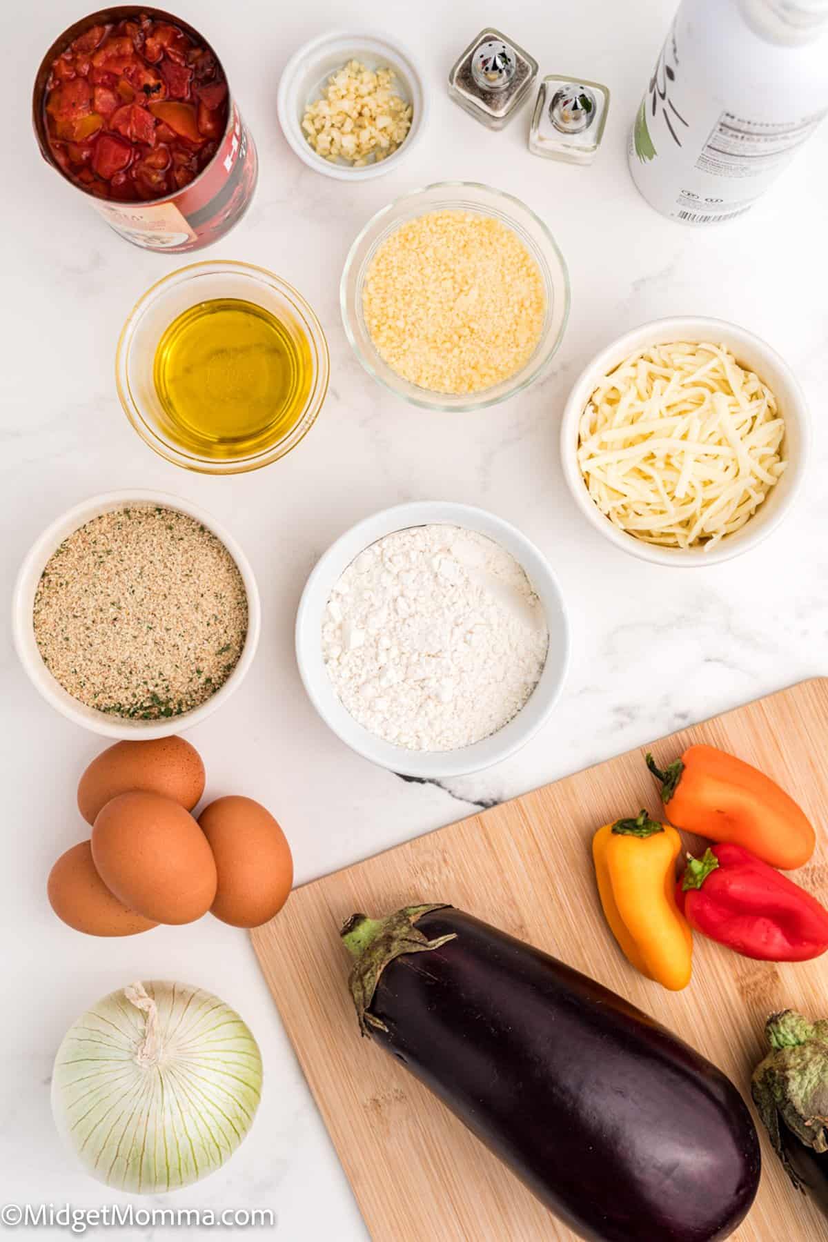 Baked Eggplant Parmesan ingredients