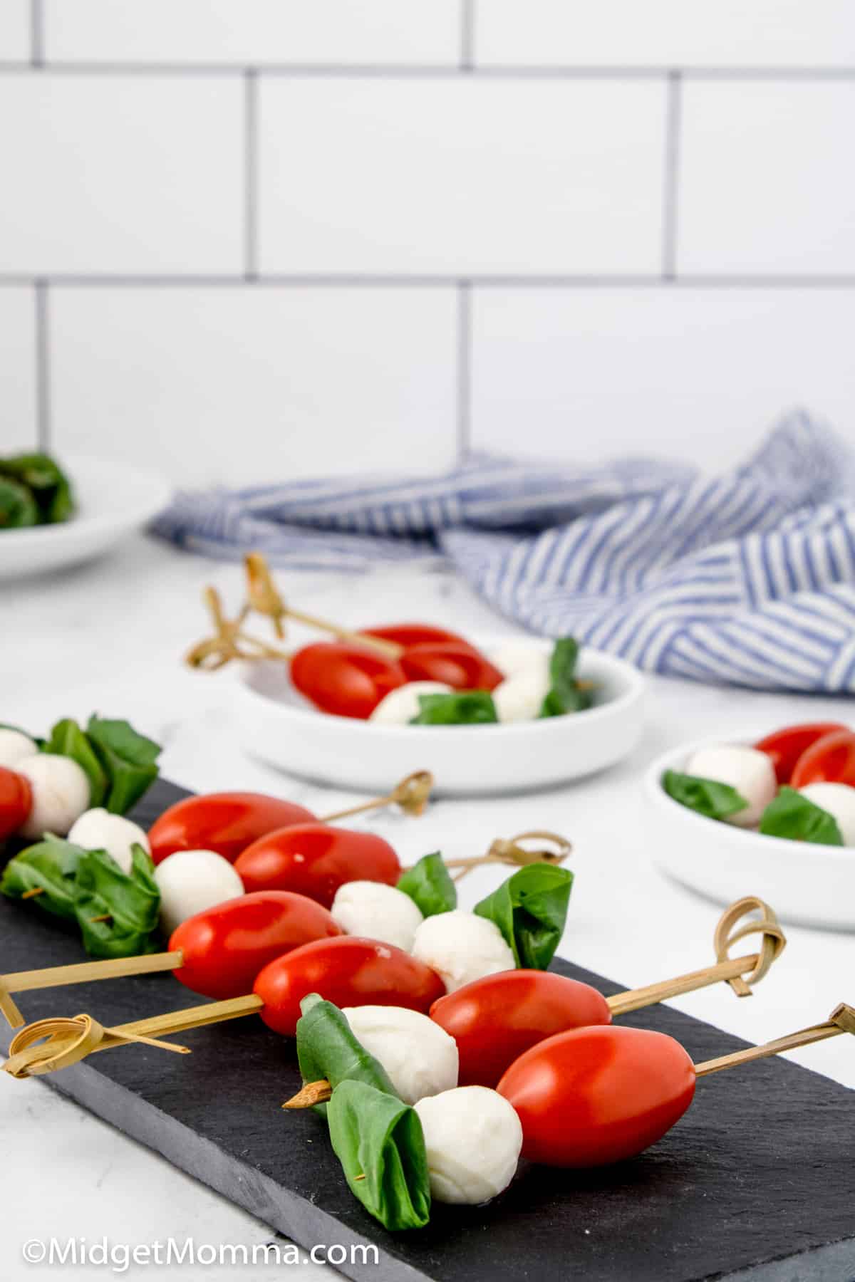 Tomato Basil Mozzarella Skewers Appetizer