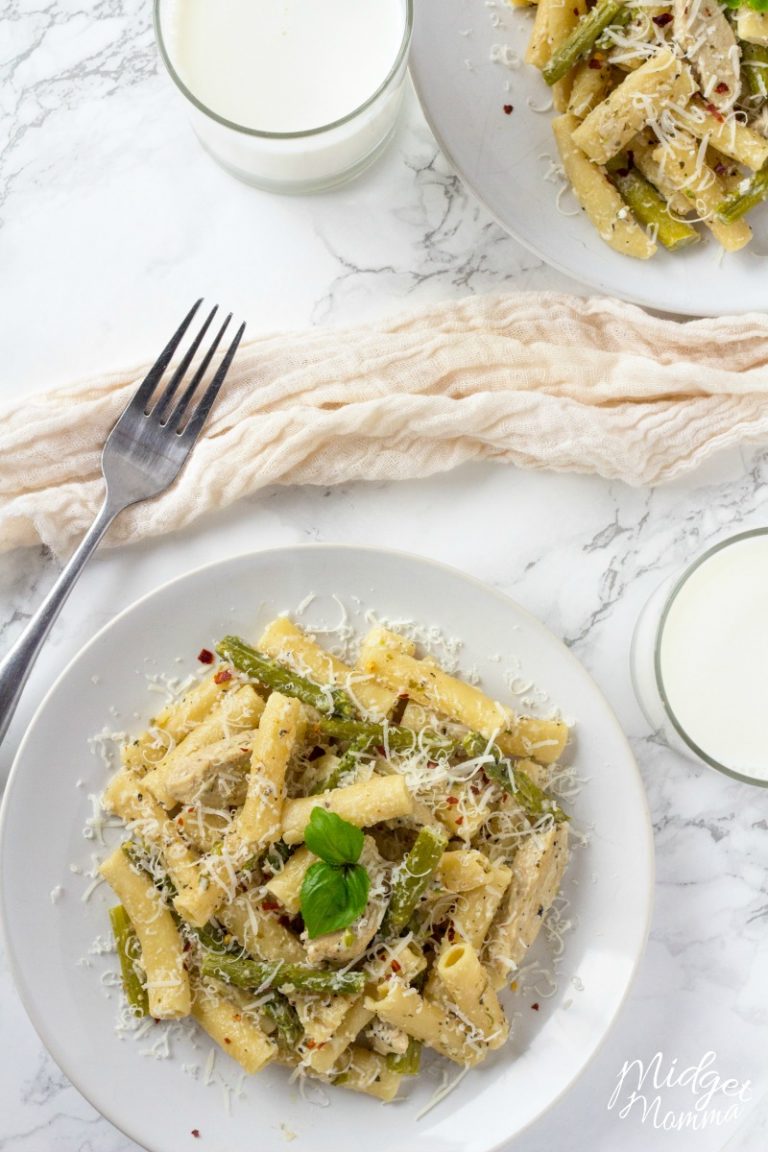 Easy Creamy Chicken Asparagus Pasta Dish