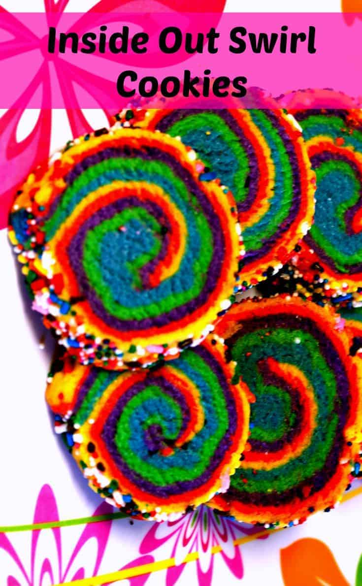 Rainbow Swirl Sugar Cookies. Rainbow Swirl Sugar Cookies made for the inside out movie and are a perfect treat for the kids. Easier to make then they look!