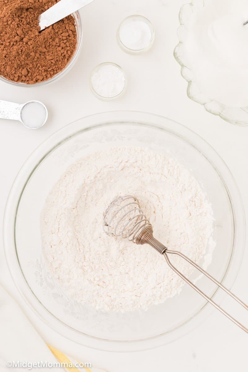 flour in a mixing bowl