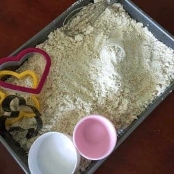 homemade cloud dough in a pan