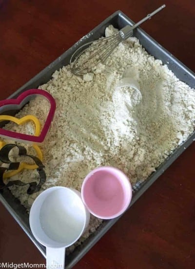 homemade cloud dough in a pan