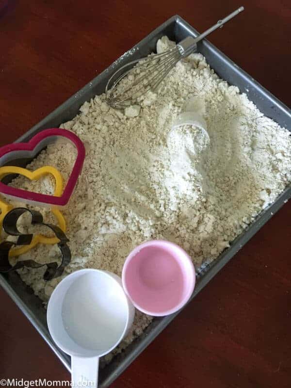 homemade cloud dough in a pan