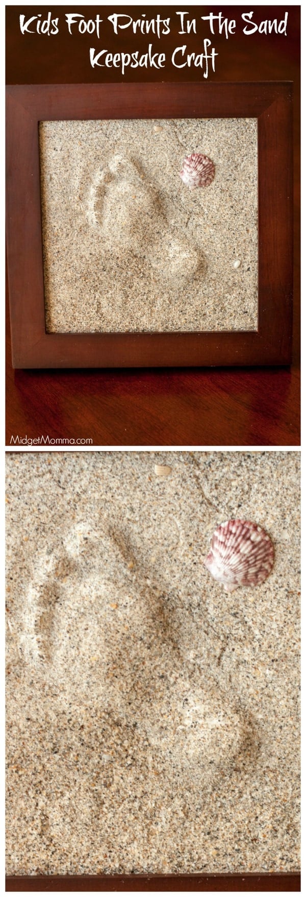 Kids Foot Prints In The Sand Keepsake Craft