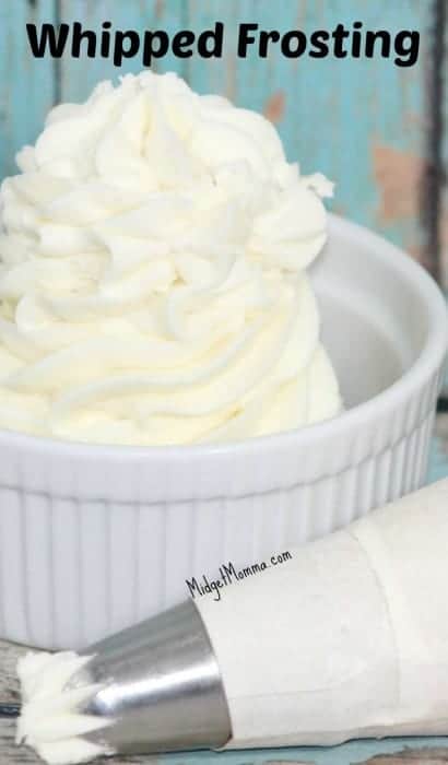 Homemade Whipped Frosting is a light take on the classic buttercream frosting. It has the flavor of whip cream but you are able to frost a cake with it. 
