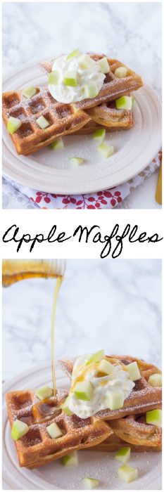 Easy Apple Waffles homemade with fresh apples