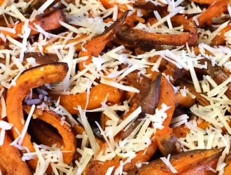 Parmesan Garlic Sweet Potato Fries, Baked Parmesan Garlic Sweet Potato Fries, Easy Parmesan Garlic Sweet Potato Fries.