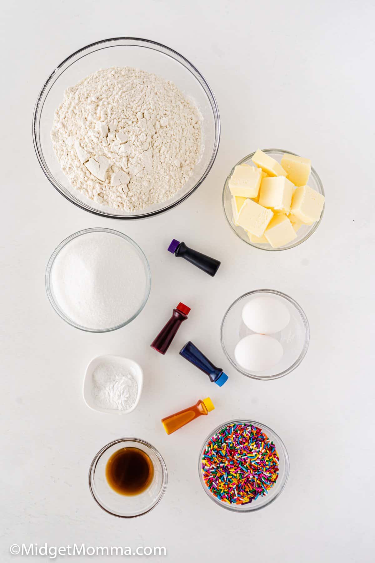 Rainbow Pinwheel Cookies Recipe ingredients