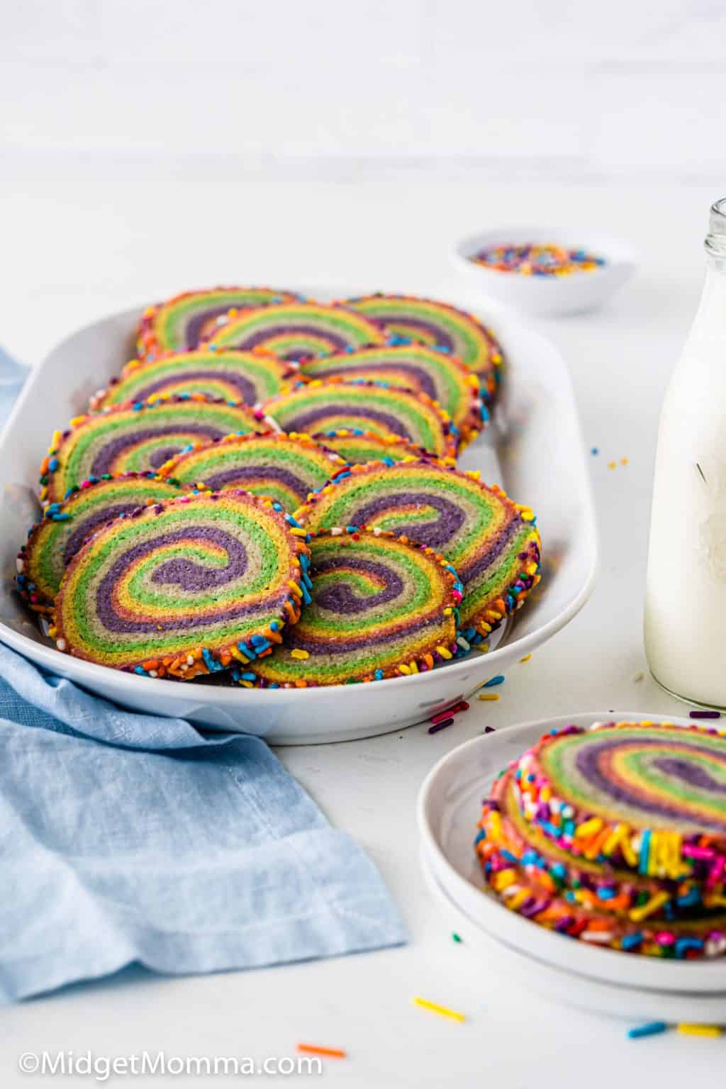 Rainbow Pinwheel Cookies Recipe (Rainbow Swirl Sugar Cookies)