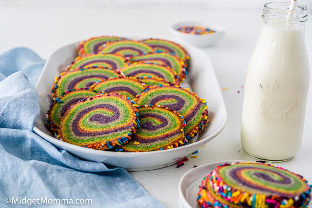 Rainbow Pinwheel Cookies Recipe (Rainbow Swirl Sugar Cookies)