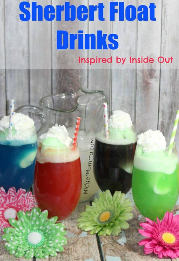 Sherbert Float Inside Out Drinks, Sherbert Floats Inspired by Disney Inside Out Drinks, party drinks inside out movie, inside out movie party, kids drinks.