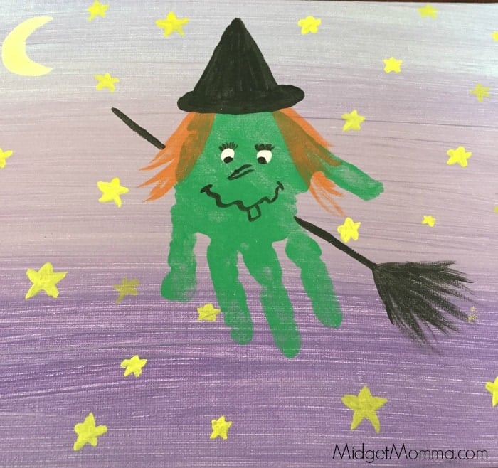 Halloween Witch Kids Hand Print Art