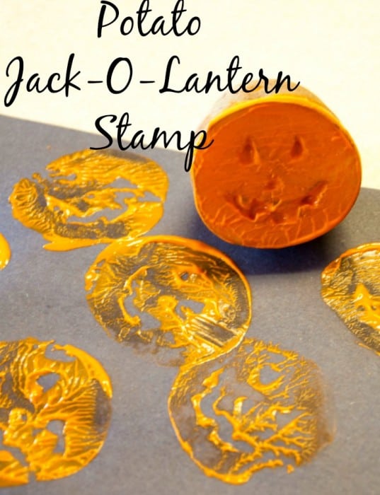 potato jack-o-lantern stamp