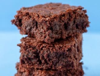 the best homemade brownies stacked