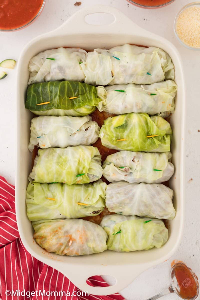 Stuffed Cabbage Rolls in a baking dish