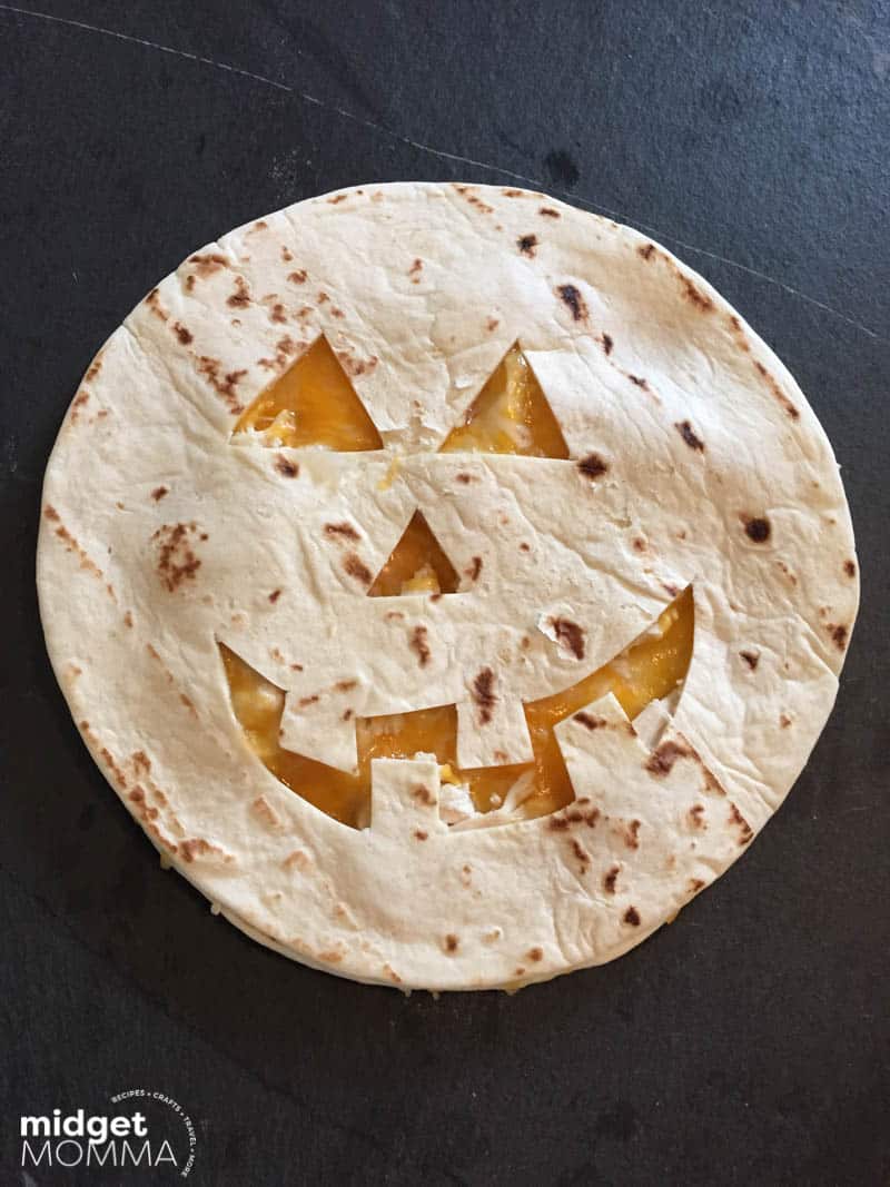 Jack O Lantern Quesadillas