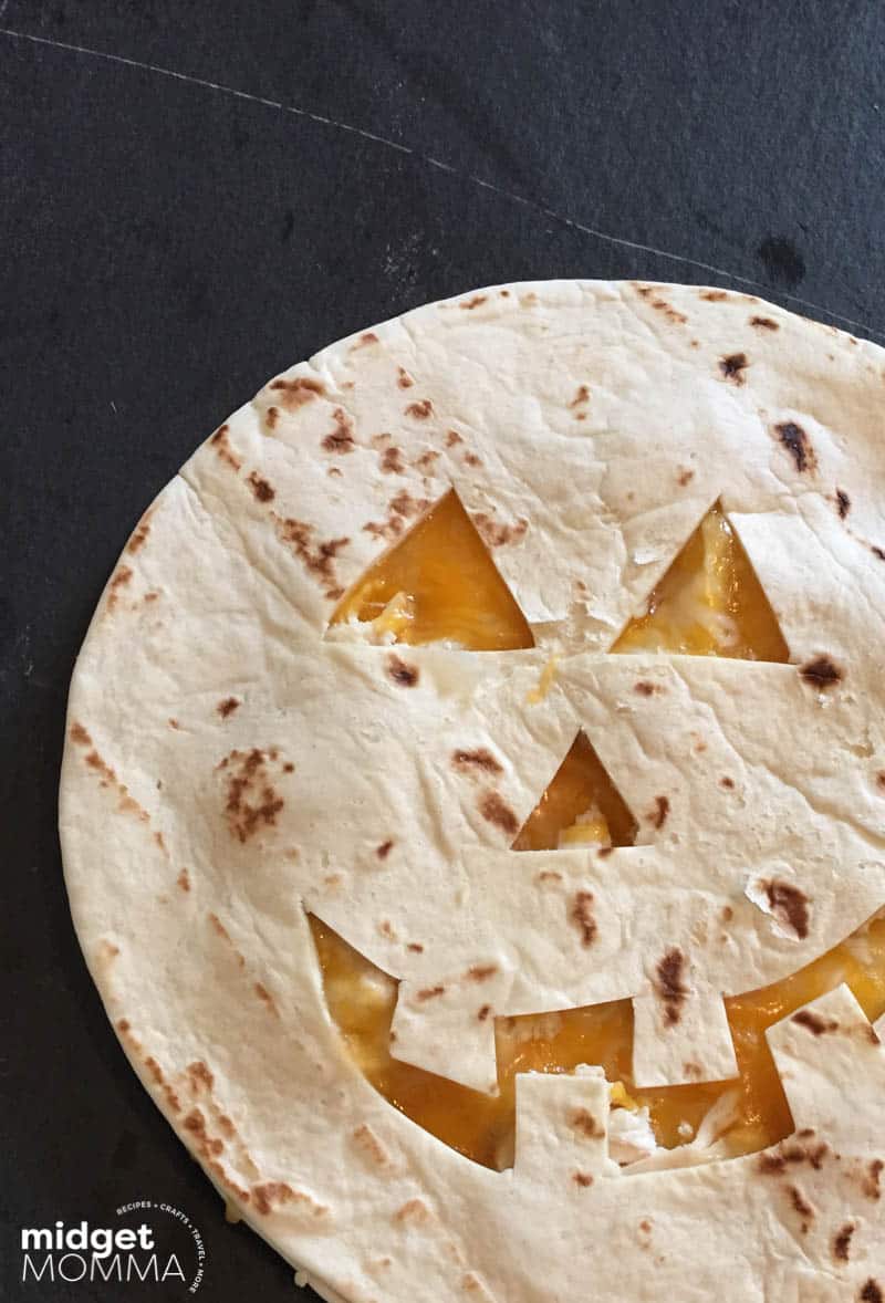 Jack O Lantern Quesadillas