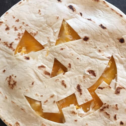 Jack O Lantern Quesadillas Easy Halloween Lunch