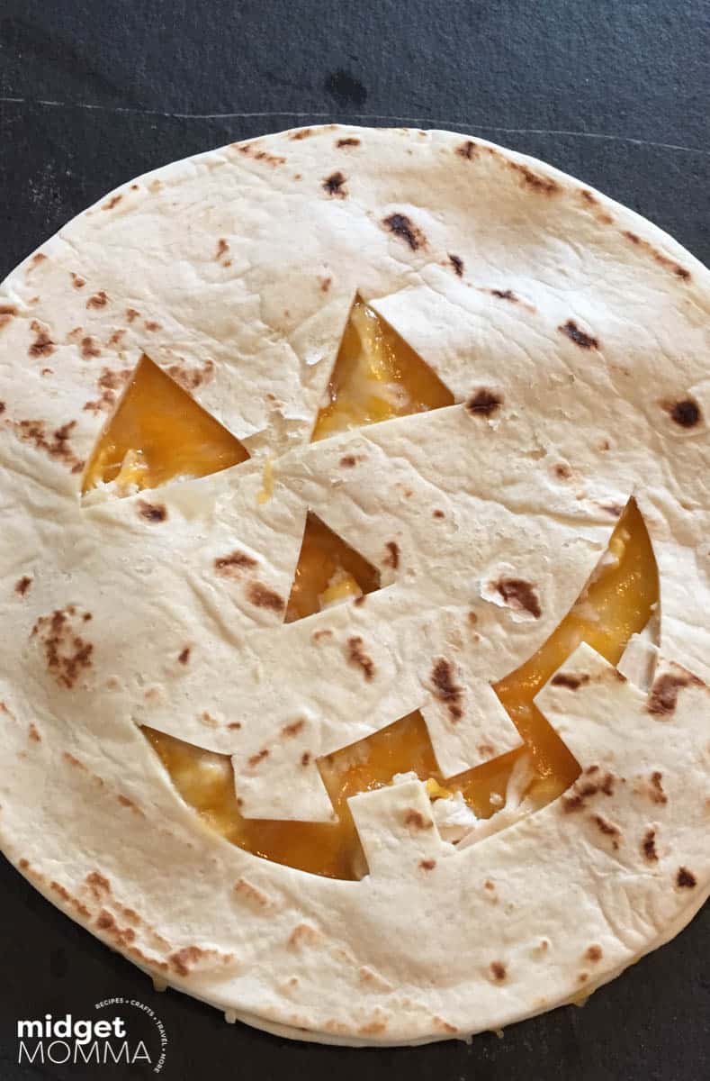 Jack O Lantern Quesadillas