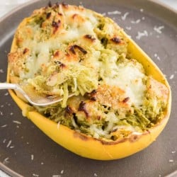 Pesto Chicken Spaghetti Squash Bowls