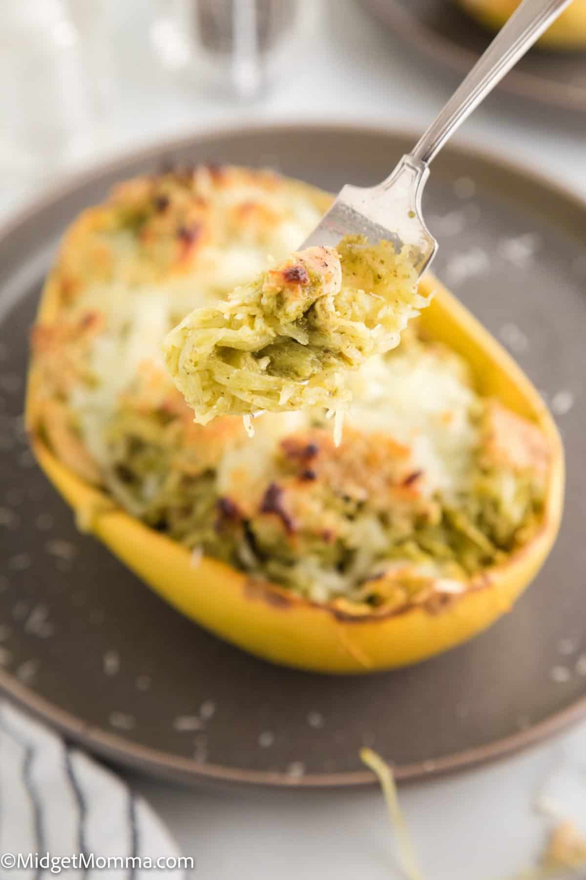 Pesto Chicken Spaghetti Squash