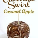 Chocolate Swirl Caramel Apple. Homemade caramel apple, swirled in amazing chocolate gives you one tasty treat with these Chocolate Swirl Caramel Apples