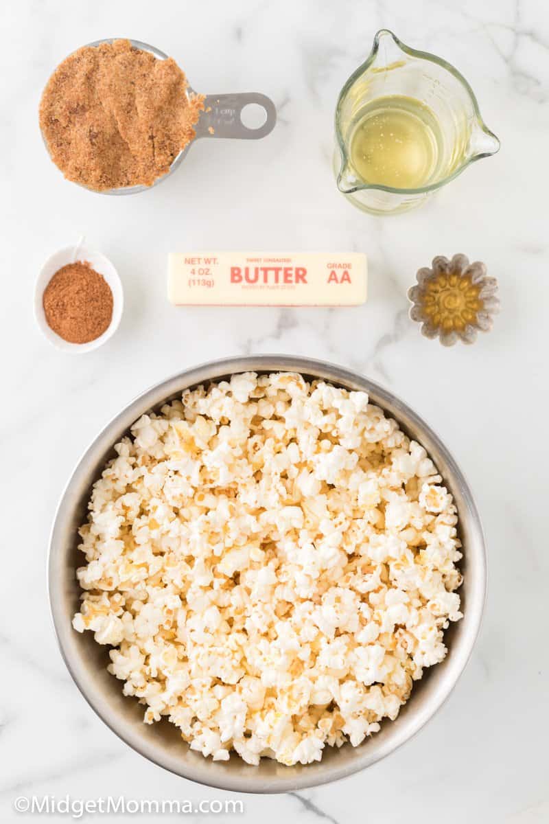 Pumpkin Spice Caramel Corn ingredients