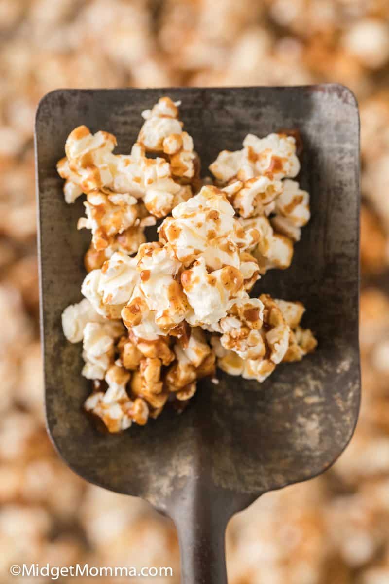 Caramel Corn in a spoon