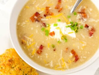 a bowl of Potato Cauliflower Soup Recipe